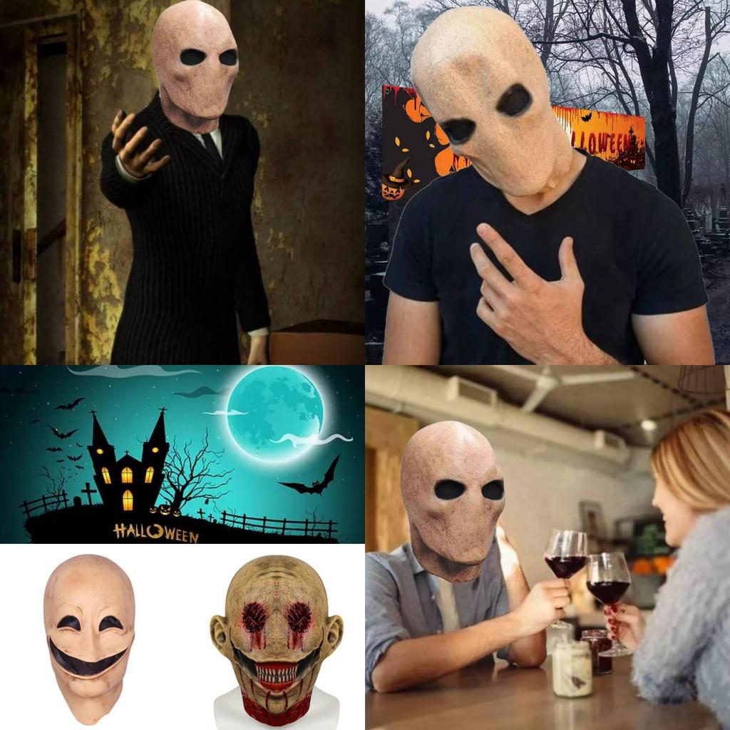 Sinistere Halloween Kwaadaardige Gezichtsloze Man Latex Masker Griezelige Schedel Buitenaards Volledig Gezicht Hoofddeksel