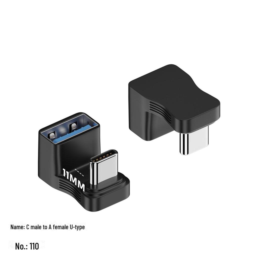USB Typ-C 3.2 Gen 2 Stecker auf Buchse 90-Grad-Adapter, 10 Gbit/s High-Speed U-Typ Konverter