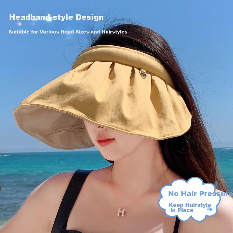 XUEXIMAN Sun Protection Hat for Women, Summer UV Protection Shell Sun Visor Face-Covering Wide-Brimmed Cycling Hat