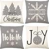 Christmas Pillow Cover Linen Printed Home Sofa Cushion Cover Living Room Bedroom Pillow Cover