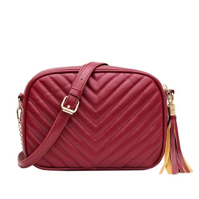 aliwood женская сумка из искусственной кожи с ромбовидной решеткой и кисточками — фото 10