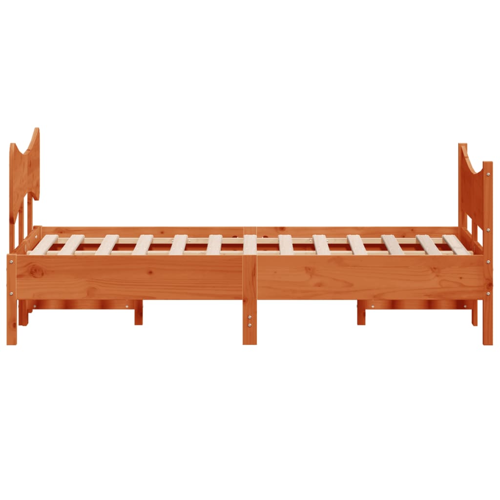Vidaxl Bed Frame Without Mattress, Waxed Brown, 120X190 Cm, Pine
