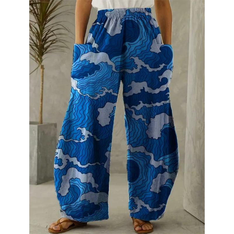 Women's Wide-legged Pants Exquisite Fun Graffiti Printing Pants Fashion Street Shooting Spring And Fall Pants With Pockets