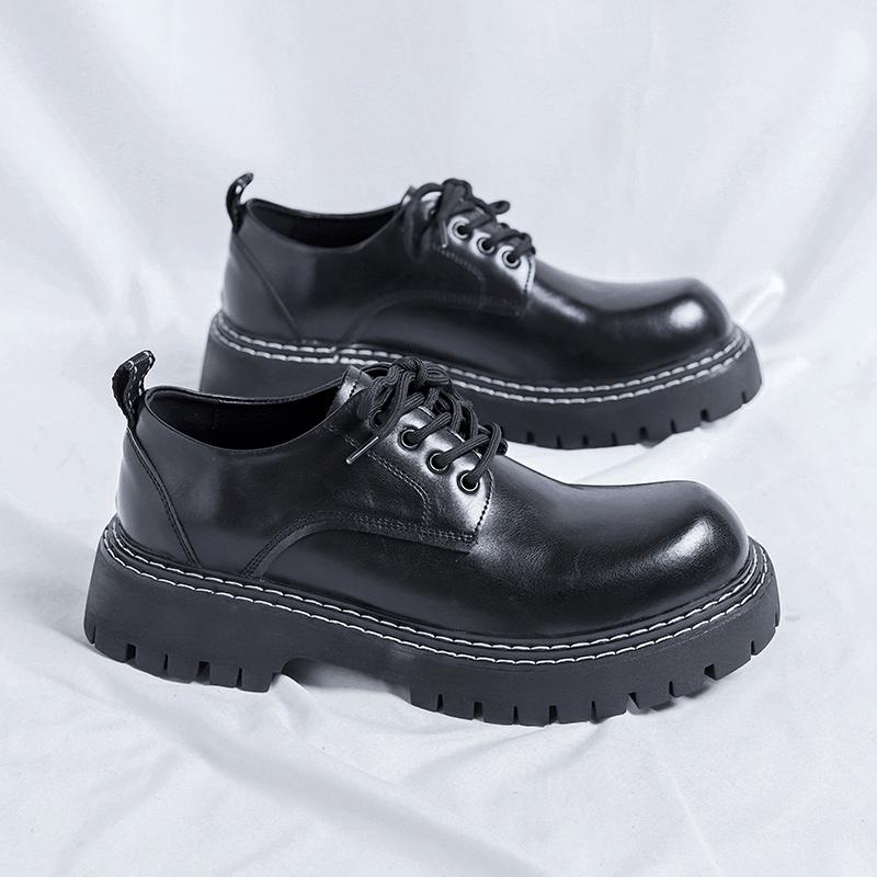 Herren Herbst Kleine Lederschuhe Neue Mode Plateau Neuer Trend Vielseitige Japanische Koreanische Business Casual Schuhe Anzug Herrenschuhe