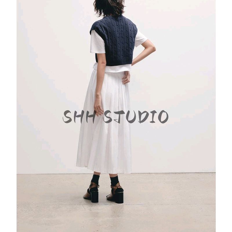 Spring New Women's Clothing Idle Style Vest Stitching Cotton Plaid round Neck Short Sleeve T-shirt Top 5644321