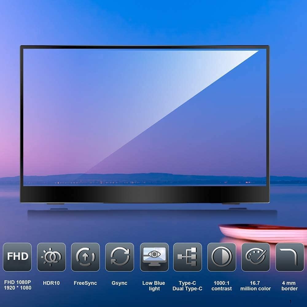 Mobile monitorMobile displaycocopar 13.3 inchSwitch monitorAnti-glare IPS panelThinLightweightHDR modeFreeSync compatibleBlue light function 1920x1080