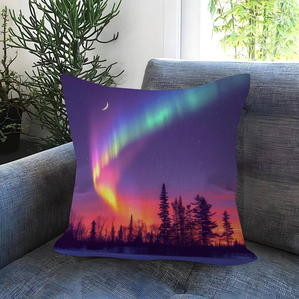 Nature Aurora Beauty Personalized Picture Text Home Decorative Pillows Household Gifts 45X45Cm