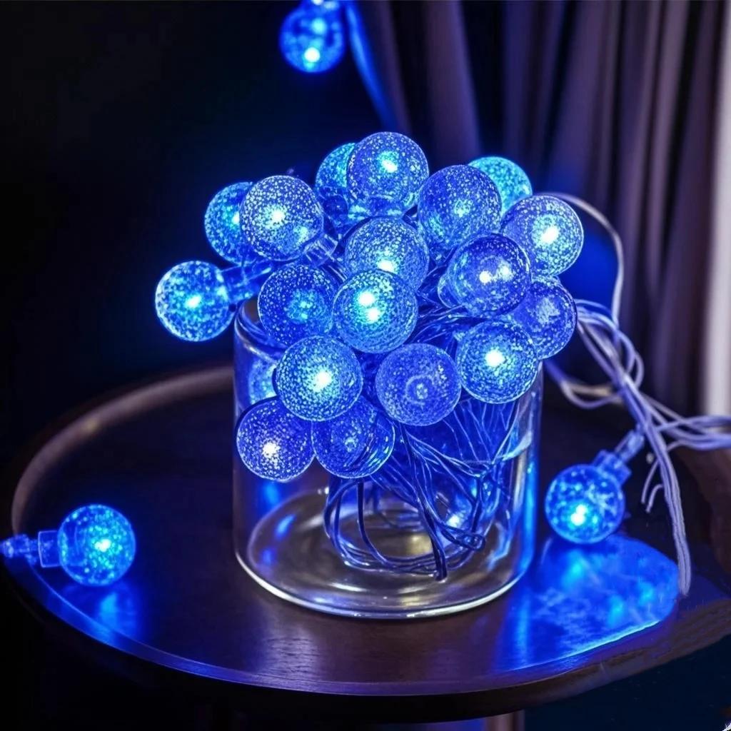 

Bubble Ball Light USB/Battery Box String Crystal Bead Ball Fairy String Light Wedding Party Christmas 1.5/3/6M 10/20/40lights USB&1.5M 10LEDS