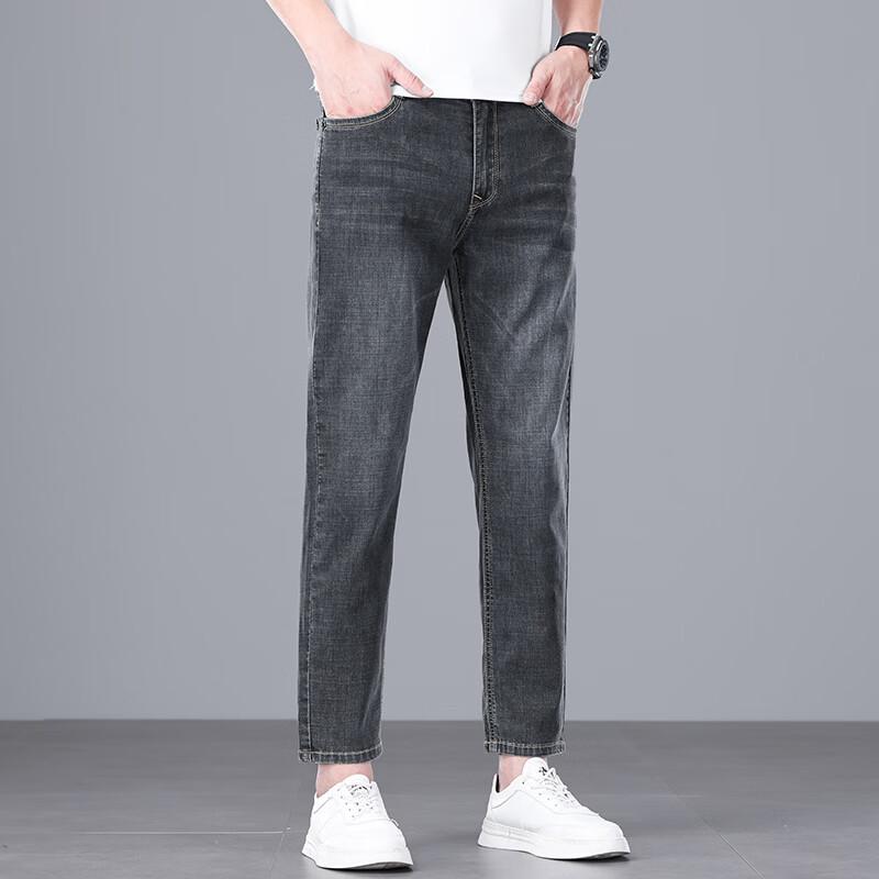 PLAYBOY Men s Summer Cropped Straight-Leg Stretch Jeans 42