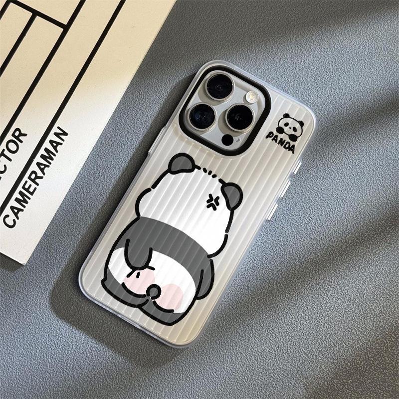 Corrugated Angry Panda for Apple 16Promax Phone Case for IPhone15 Anti-fall 13pro Soft 14