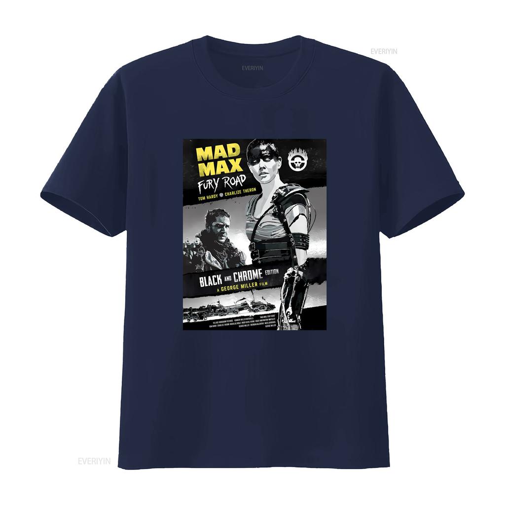 Mad Max Fury Road Black and Chrome Edition T Shirt Retro Movie Classic Design vintage Washed designer clothes Stretched Stylish