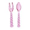 Glass Beads Pastry Glass Tableware Spoon Fork Creative Primary Color Pink Green Glass Spoon Spoon Household