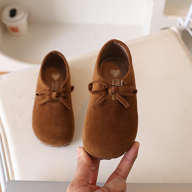 Modische Mädchenschuhe Frühling Neue Kinderschuhe Weich besohlte Mädchen Freizeitschuhe Rutschfeste Kinder Lederschuhe Retro Mädchen Lederschuh