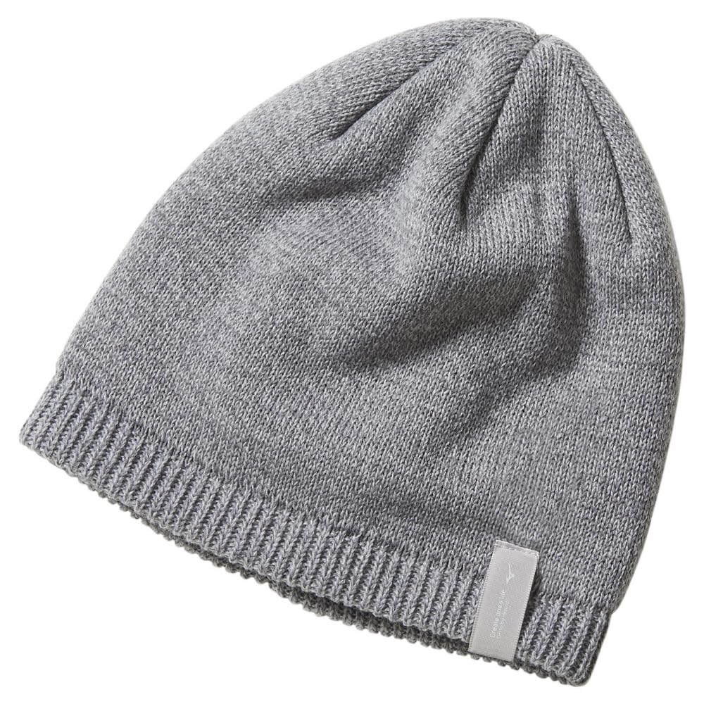 Mizuno Breath Thermo Knit Cap with Logo Gray Size F Name, Unisex, Heat-Generating Material, Heather,