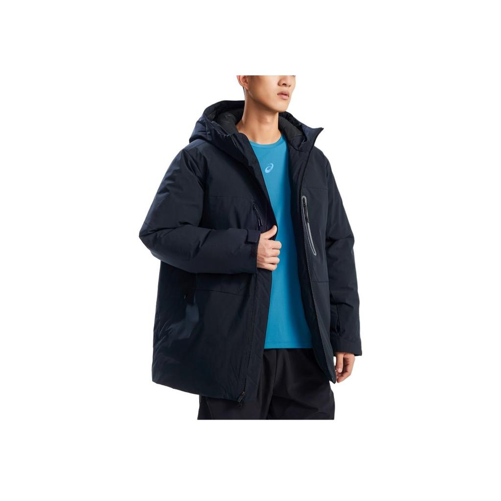 Asics Zippered Hooded Fashion Warm Drop Shoulder Long Sleeve Down Jacket Men Jacket Black 2031E449-001