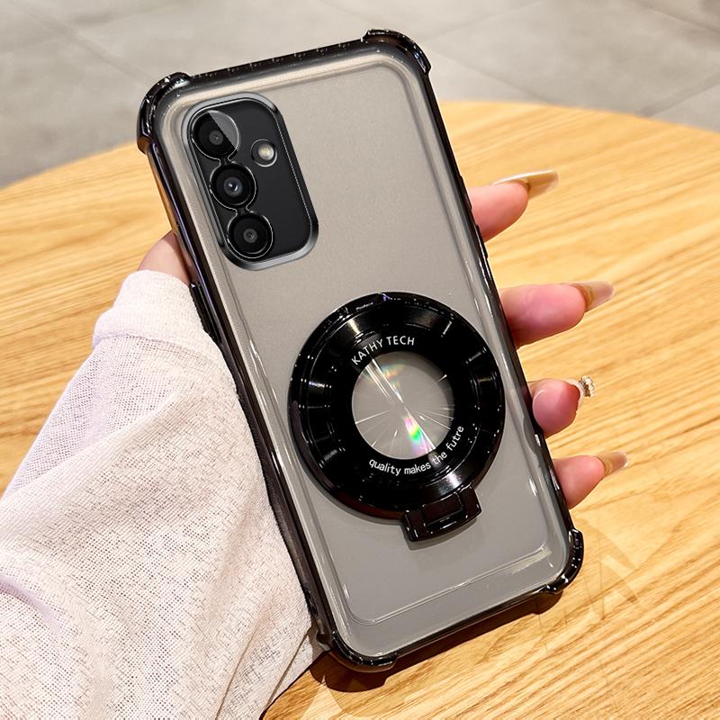 Clear Shockproof Transparent Plating Magsafe Magnetic Stand Holder Case For Samsung Galaxy A14 A34 A54 A15 A35 A55 5G Cover