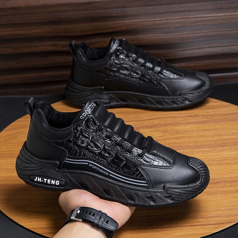 Large Size Men's Shoes Autumn and Winter New Leather Waterproof Sports Shoes Non-slip and Wear-resistant One-pedal Men's Shoes Trendy Casual Shoes