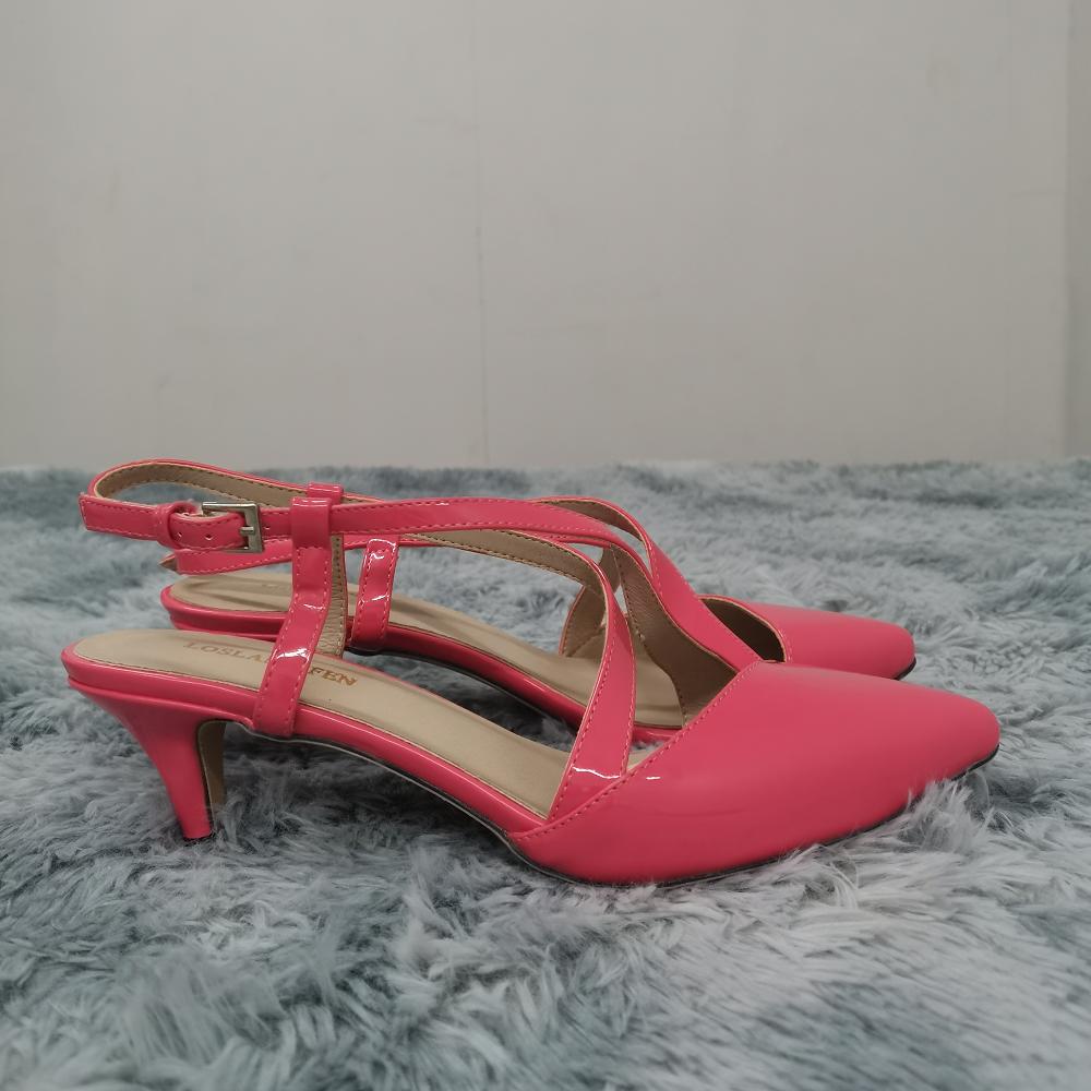 Women's 5cm Pointed Toe Cross Strap Buckle Sandals Slingback Pumps High Heels Party Wedding Dress Comfortable Shoes