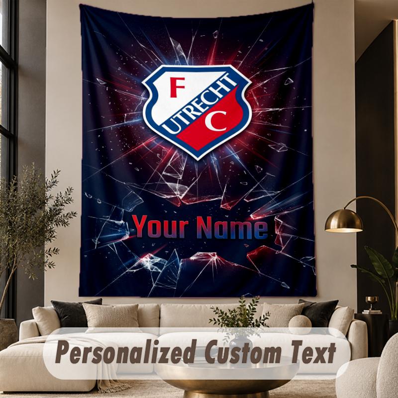 Custom Text Tapestry FC Utrecht Print Wall Tapestry Indoor Living Room Wall Decor