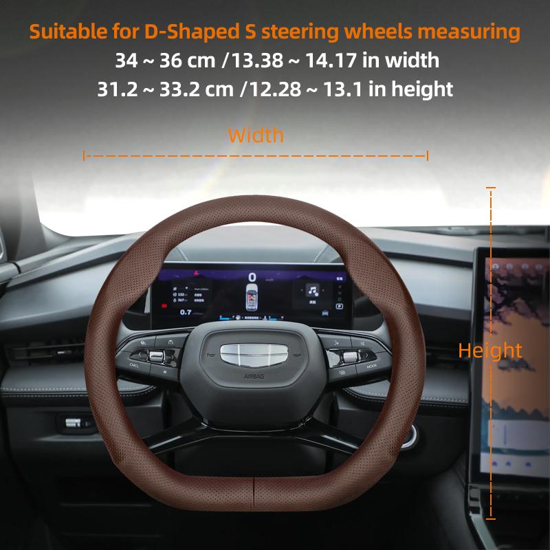 

Suitable for Geely Ultra-Thin Breathable Leather Steering Wheel Cover Suitable for Coolray Gx3 Pro Atlas