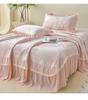 Sleeping grid cooling bean PE polymer cool feeling lace bed skirt cooling mat three piece set