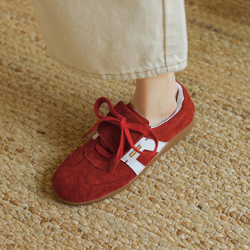 Fashion 2025 Autumn Ins HOT SALE Quality Women Suede Sneakers Training Sport Shoes Contrast Casual Shoes Big Size Flats Sneakers Shoes