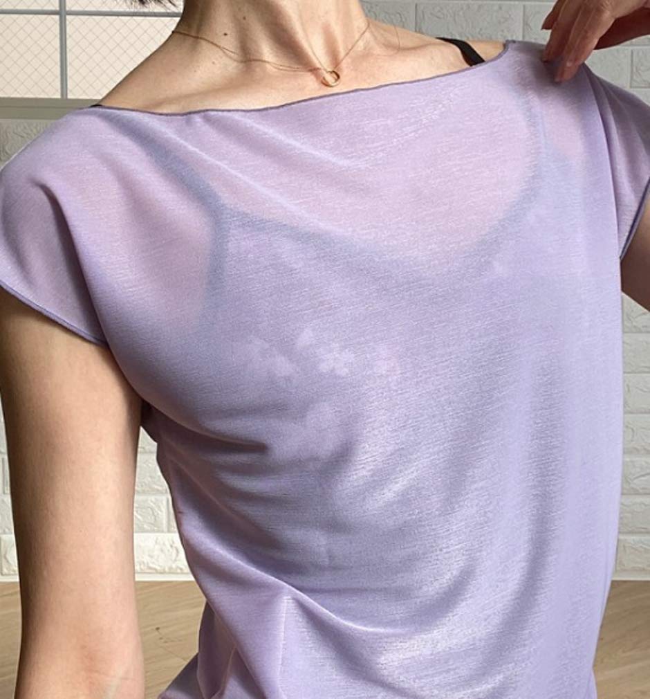 Ballet Specialty Store Mignon Ballet Tops Short Sleeve French Sleeve Made In Japan Lavender Top with Beautiful Drape Lines for a Soft Look T-Shirt