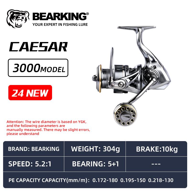 BEARKING CAESAR series 5+1BB stainless steel bearings drive system 5.2:1 fishing reel 15Kg maximum power rotary fishing reel