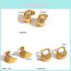 Geometric Stainless Steel Hoop Earrings With Gold Plating For Women Fashion Accessories