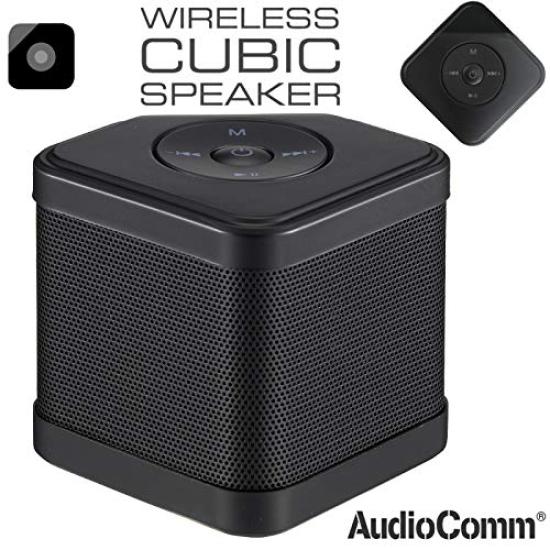 OHM AudioComm Bluetooth Wireless Cubic Speaker, Speaker, Black, ASP-W110N-K, 03-3178