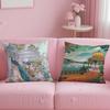 Classic Mughal Garden With Peacock Cushion Cover Soft & Easy-Wash Pillow Case – Versatile For Couch, Bed, Travel And Office