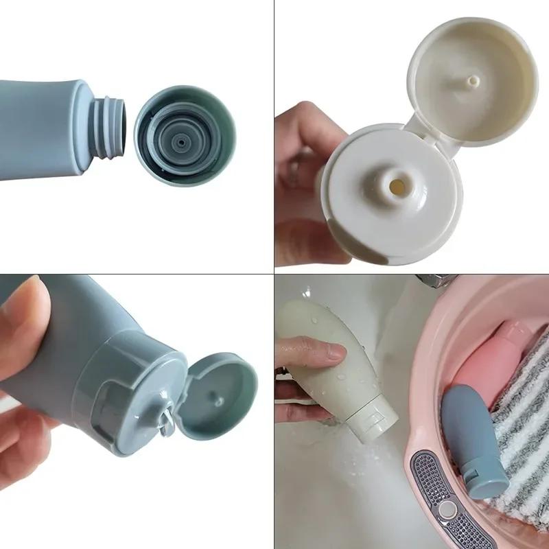 3pcs 60ML Travel Bottles Refillable Mini Squeeze Bottles Toiletries Body Lotion Shampoo Conditioner Travel Cosmetic Containers