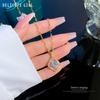 Titanium Steel Light Luxury Love Water Drop Micro Inlaid Real Gold Necklace Women'S Transfer Collarbone Chain With Jewelry