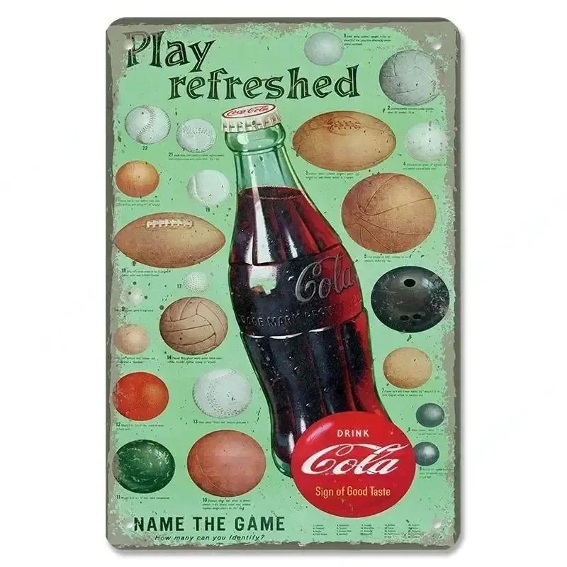 Cola Metal Tin Signs Decor Vintage Posters Girls Drink Cola Bottles Metal Plate Wall Decor Men's Hole Bar Club Restaurant Hom