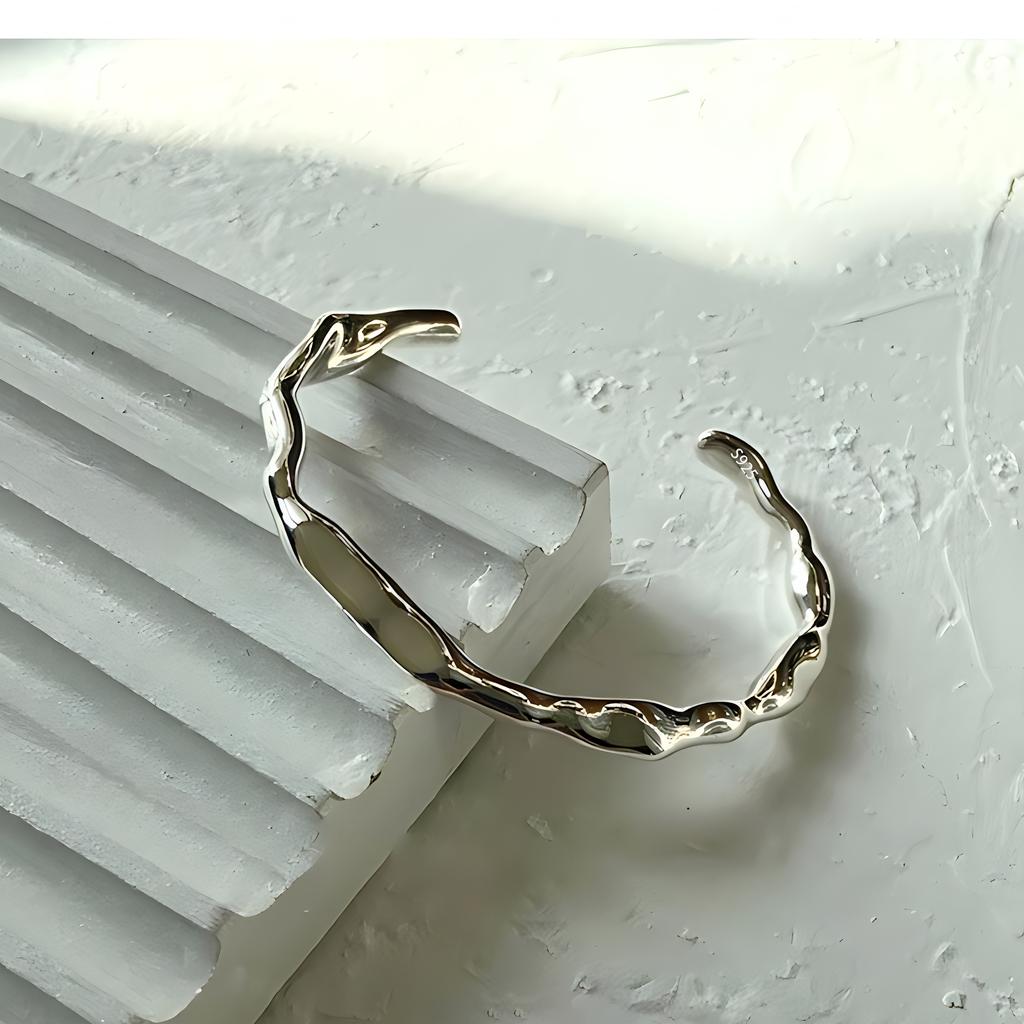 PANJBJ 925 Sterling Silver Feather Adjustable Couple Bangle Gothic Punk Design Women Jewelry Gift Lucky Bracelet Dropshipping