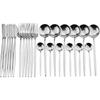 24 Pieces Flatware Cutlery Set Stainless Steel Tableware Dessert Tea Spoon Dishwasher Safe for Home Dining Room Kitchenware