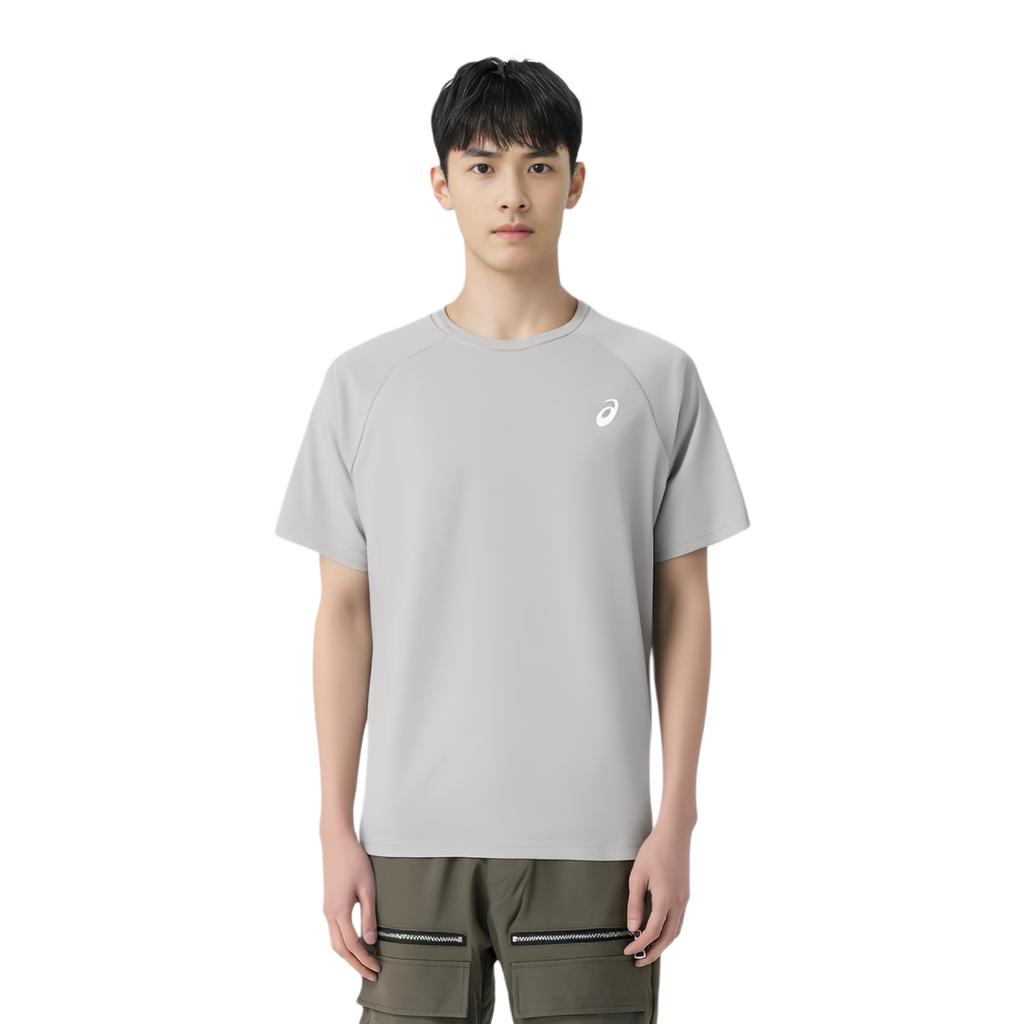 Asics Logo Round Neck Quick-Dry Casual Sports Short Sleeve T-Shirt Men Tops Gray 2031D733-021