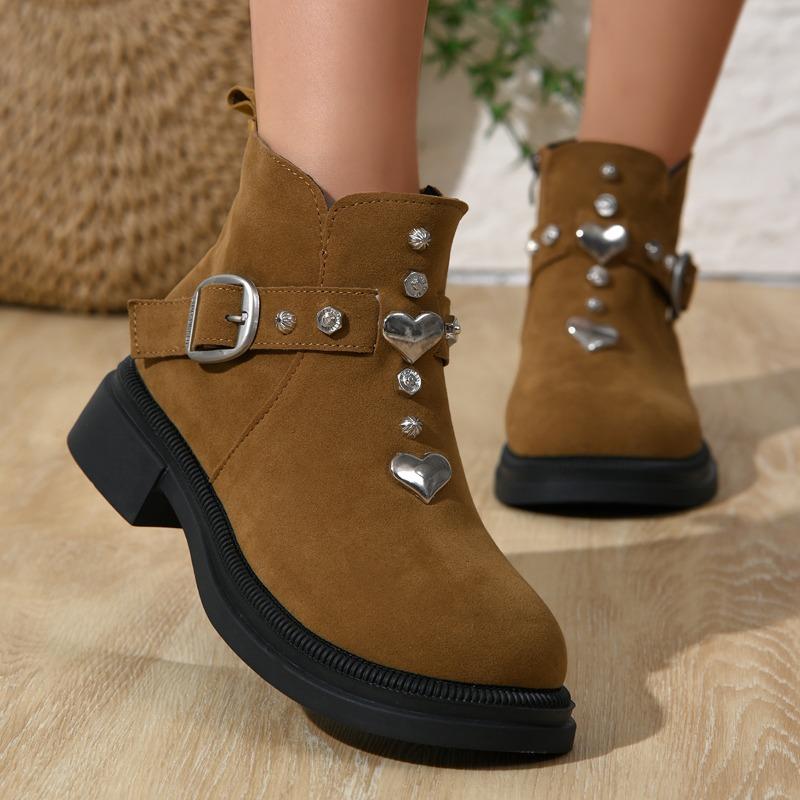 Модные женские толстые одинарные ботинки — фото 3