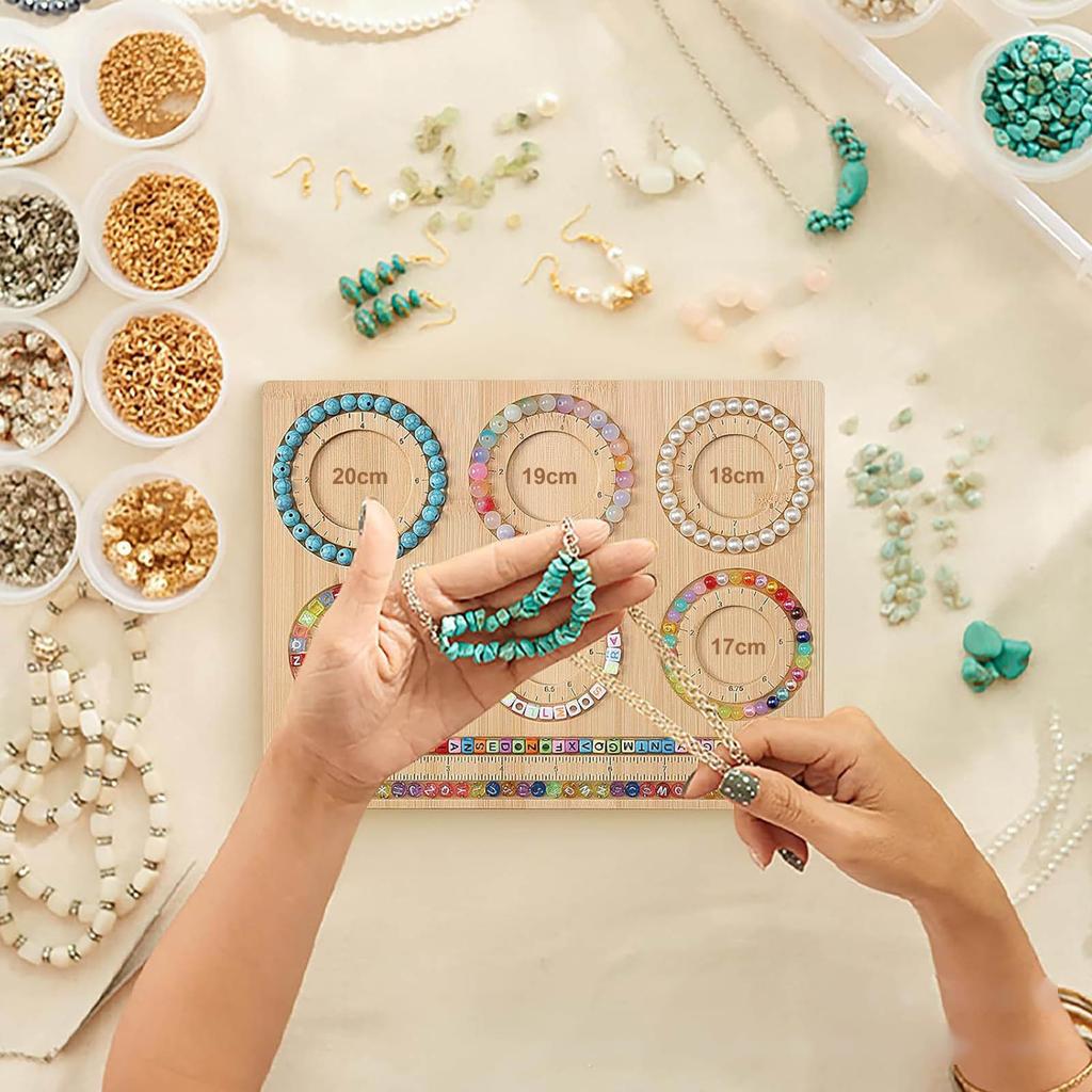 Practical Combo Beading Mat Bead Board for Jewelry Making Wood Beading Board for Bracelet and Necklace Beading Mats Tray