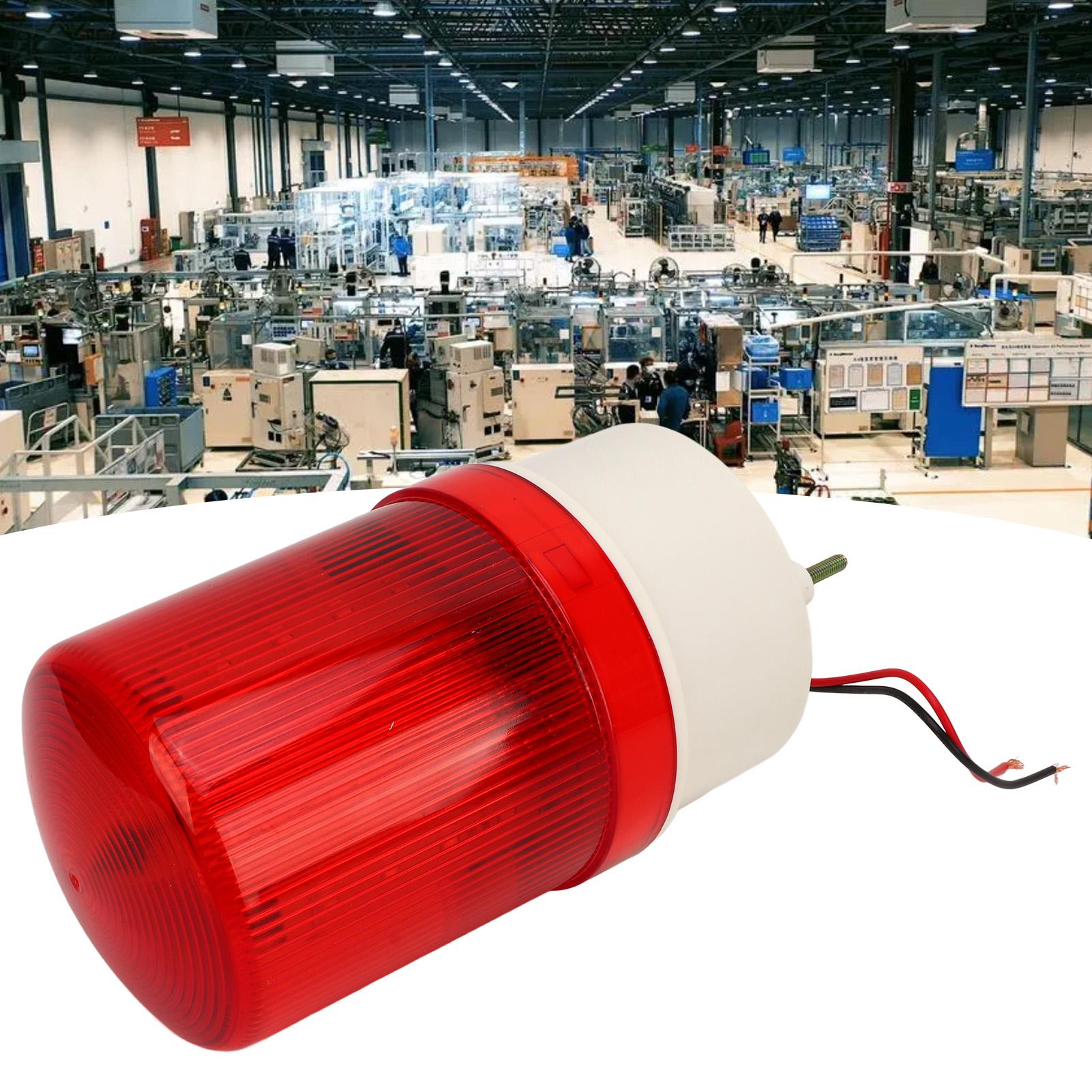 LED Rotating Strobe 120dB Sound Light Alarm ABS IP54 Warning Lamp for Indoor Outdoor 12V Color: Red LED