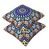 Arabic Tiles Moroccan Mosaic 2 Pcs Square Pillowcase Pillow Cover Cushion Zip Decorative Comfort Throw Pillow For Home