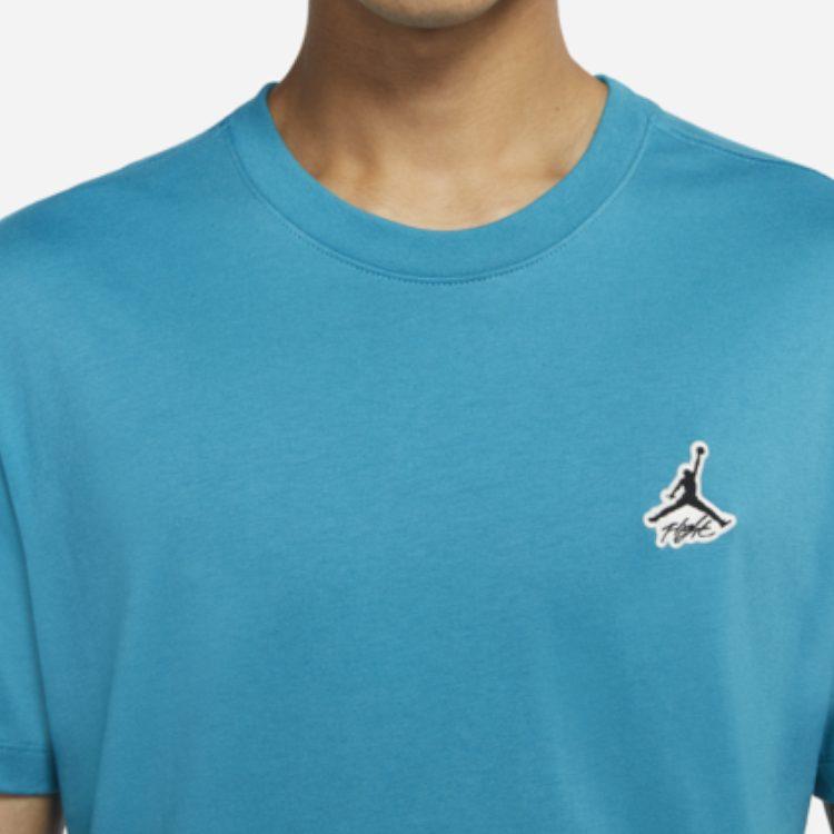Jordan T Shirts Men's Blue Crew Neck Moderate Straight Fit DH3613-474