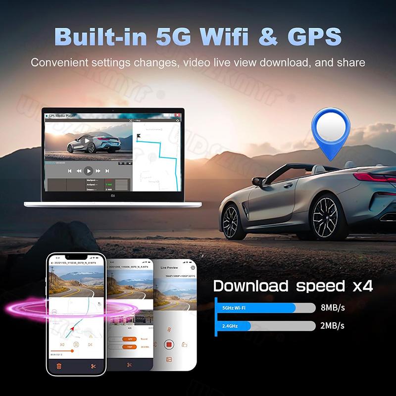 4*1080P Car DVR Video Recorder WIFI APP GPS 360 Degrees Dash Cam for Car 4Lens Night Vision Rear View Camera 24H Hardware Kit