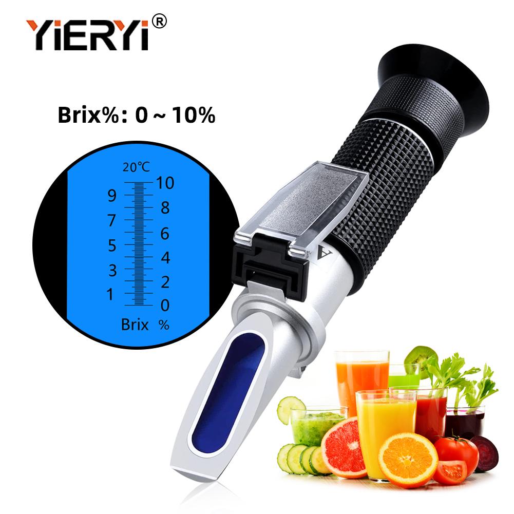 Handheld Brix Refractometer 0-10% With ATC Automatic Temperature Compensation For Fruit Juice Wine Beer Sugar Tester Tool