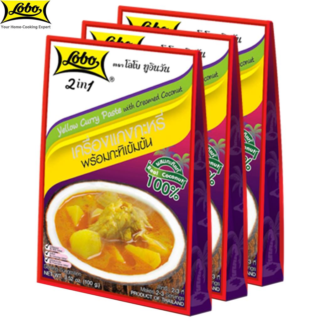 Lobo Gul karripasta med kremet kokosnøtt, uten MSG, fargestoffer eller konserveringsmidler tilsatt / Gir 2-3 porsjoner, thaimat, 100 g