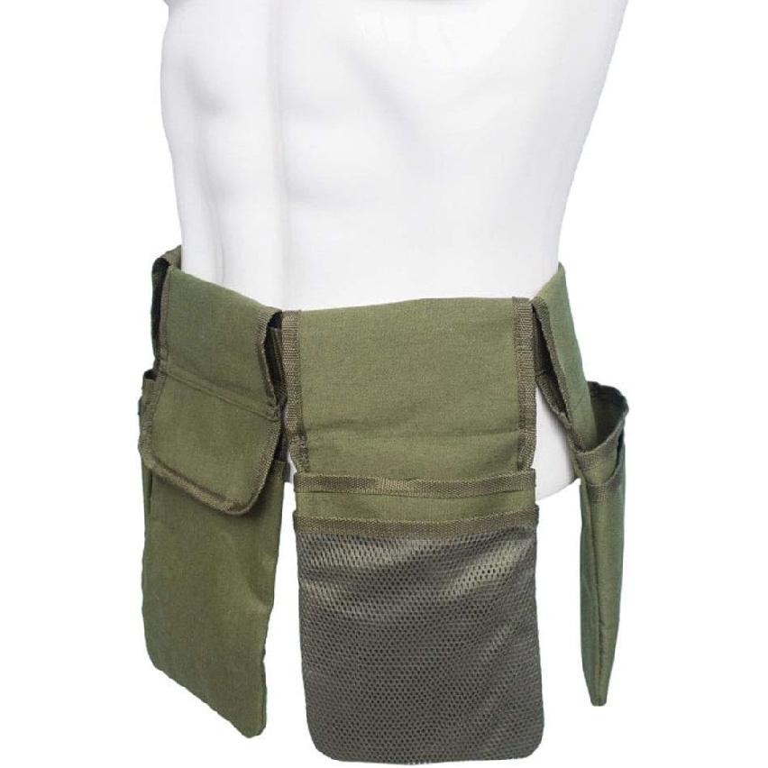

Canvas Garden Tool Belt,Gardening Tool Belt Bag,Canvas Waist Tool Apron Organizer Hanging Pouch with 4 Pockets, Waterproof (army green)