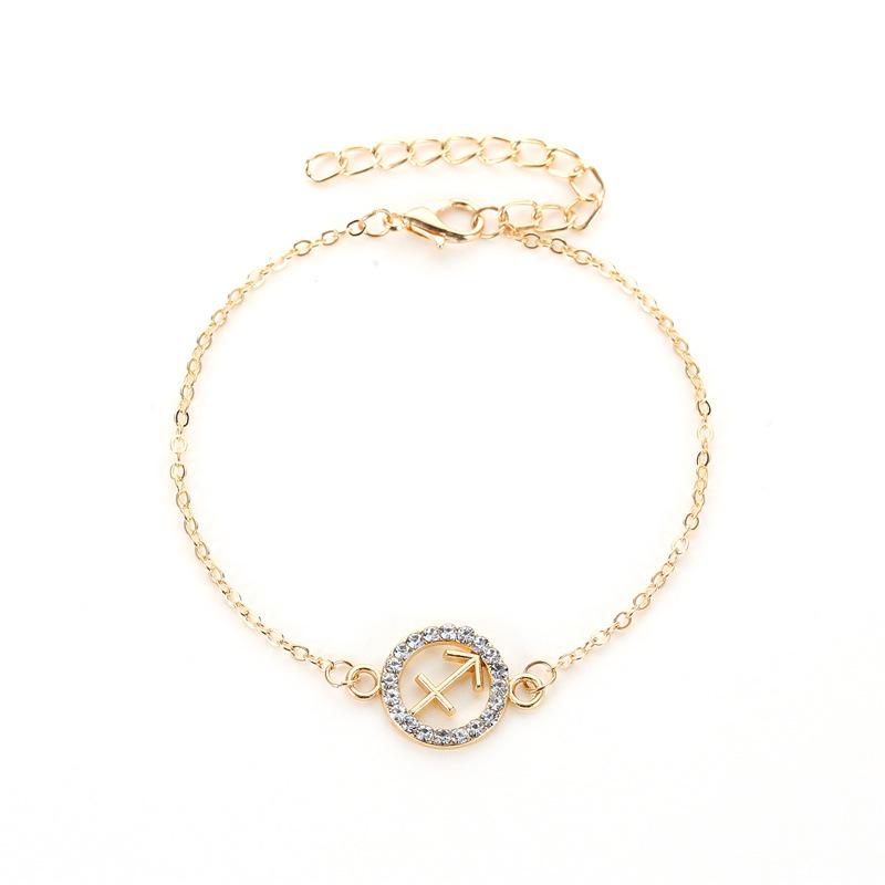 Fashion Twelve Constellation Bracelet Personality Wild Round Hollow Bracelet Couple Bracelet Jewelry MIT