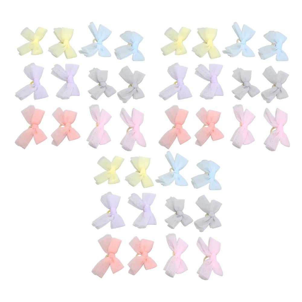 36PCS Bow Shape Pet Hair Bow Handmade Sheer Bow Knot Exquisite Craft Dog Head Flower  Party Decor