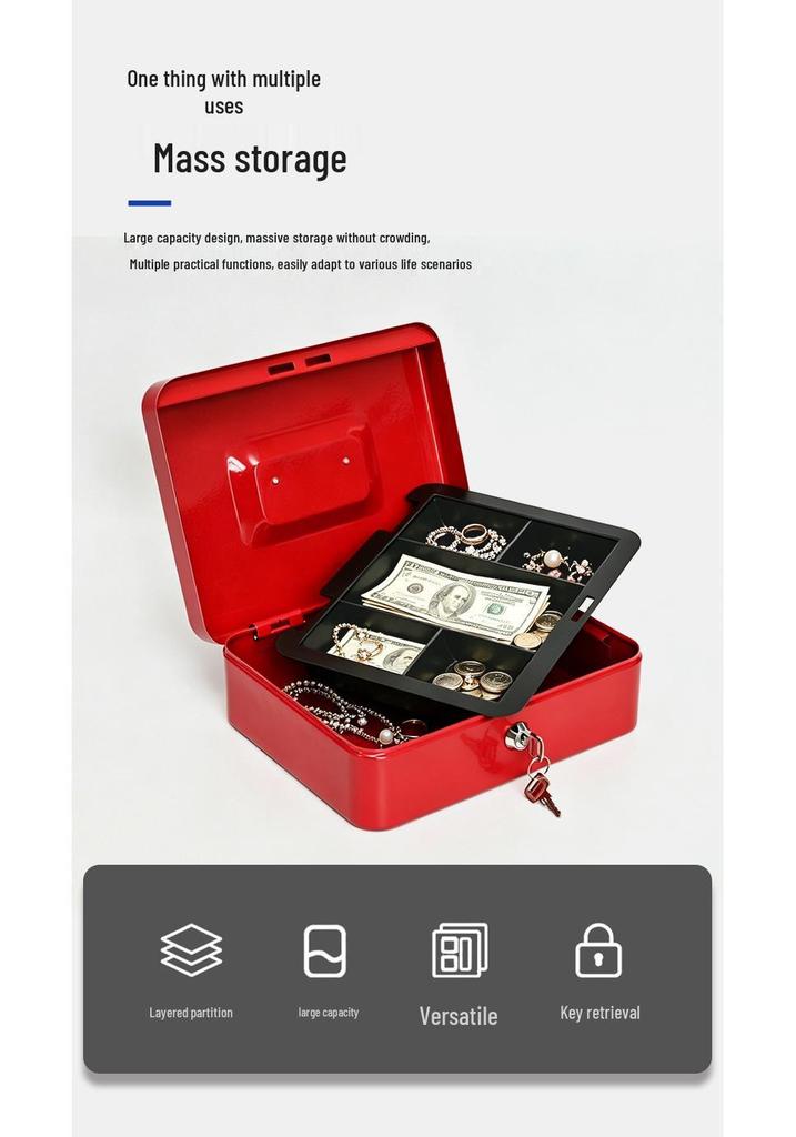 Compact Mini Cash Box for Coins and Valuables