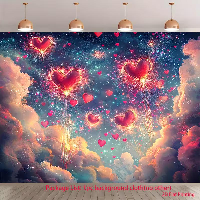 2D Dreamy Love Heart Backdrop for Bridal Shower & Couple Photoshoot 47.2x31.5inch/120*80cm